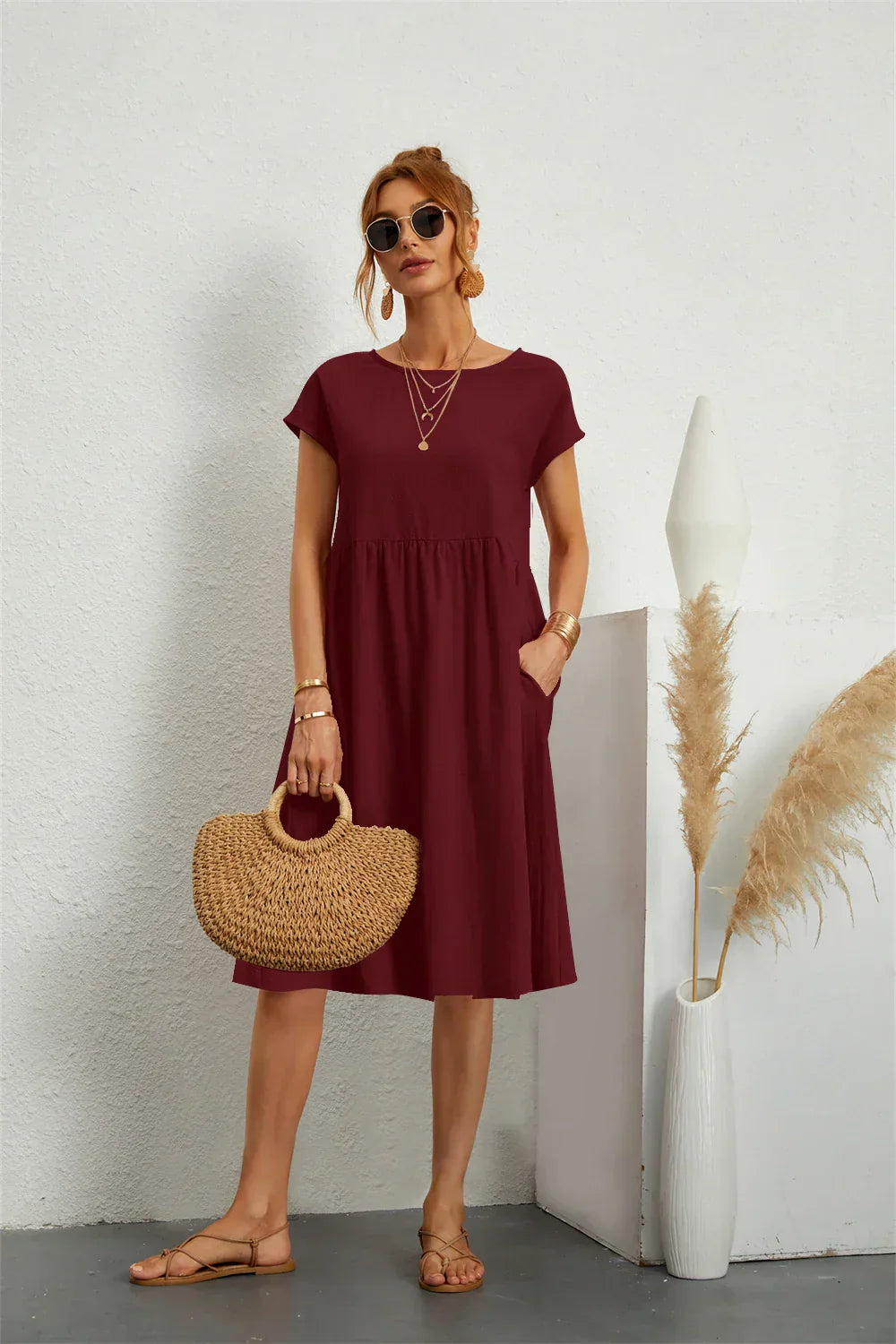 Sage – Vestido casual com bolsos